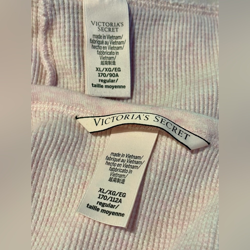 🩷Victoria’s Secret Thermal Long PJ Set in Baby Pink NWOT Jogger Pant Size XL🩷 - Picture 5 of 10